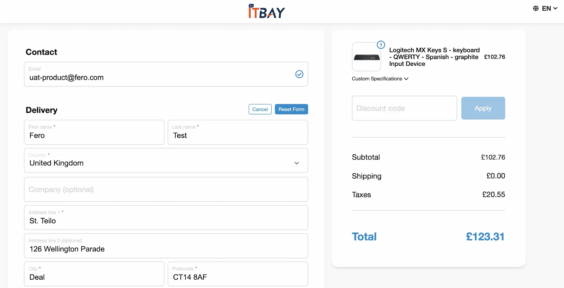 IT Bay Checkout